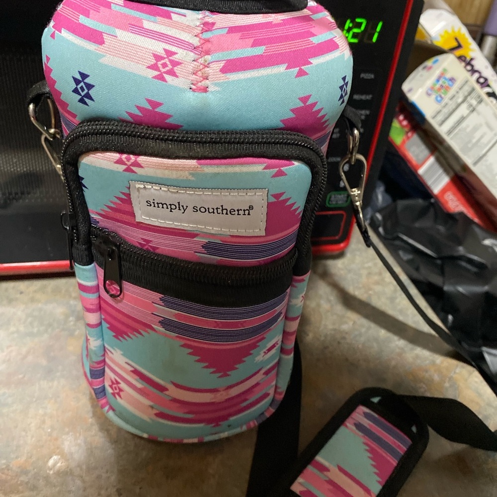 Simply Southern Pink and Blue Patterned Bottle Holder